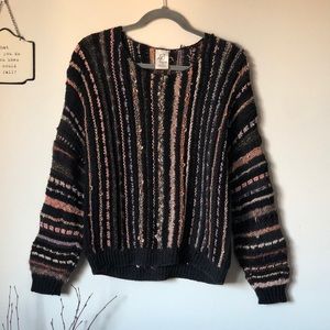 Artisan loose knit sweater - handmade - size M